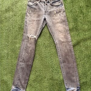 Distressed Gray Purple Jeans Size 30